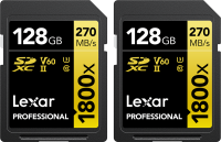 Lexar Professional 1800x SDXC U3 (V60) UHS-II R280/W210 128GB 2pack