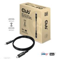 Club3D kbel USB4 Type-C Gen3x2, obojsmern 40Gbps 8K60Hz, 100W, PowerDelivery M-M, 0,8m