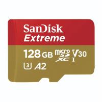 SanDisk Extreme microSDXC 128GB 190 MB/s A2 C10 V30 UHS-I U3, adaptr