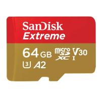SanDisk Extreme microSDXC 64GB 190 MB/s A2 C10 V30 UHS-I U3, adaptr
