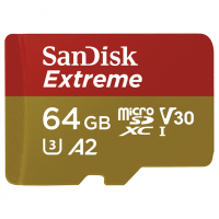 SanDisk Extreme microSDXC 64GB 160 MB/s A2 C10 V30 UHS-I U3, adaptr
