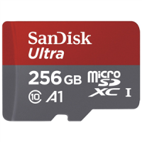 SanDisk microSDXC Ultra 256GB Class 10, UHS-I U1, A1 - R: 100MB/s, W: 10MB/s + Adaptr