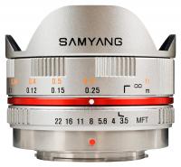 Samyang 7,5mm f/3.5 UMC Fisheye, baj. Micro 4/3 Olympus/Panasonic, Strieborn