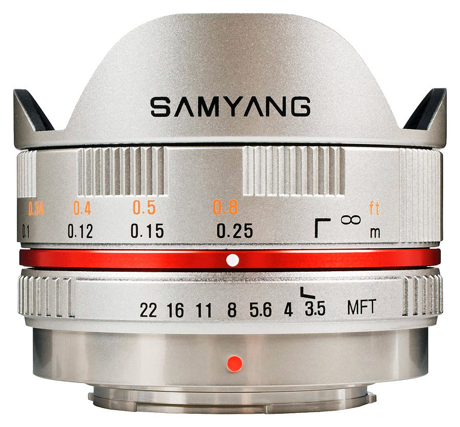 Samyang 7,5mm f/3.5 UMC Fisheye, baj. Micro 4/3 Olympus/Panasonic, Strieborný