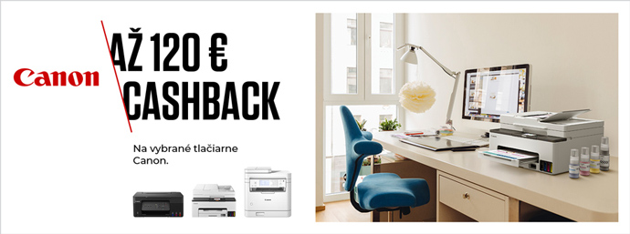 Canon cashback na tlačiarne - získajte späť až 120 €