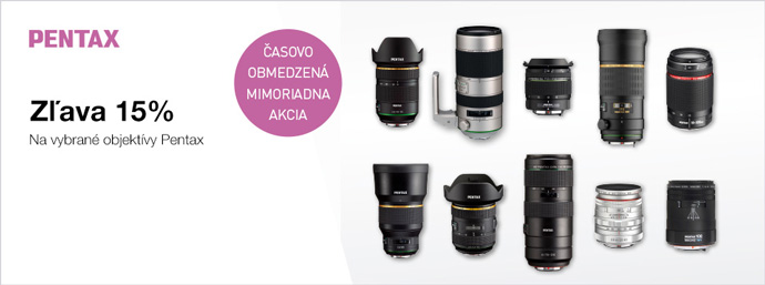 Zľava 15% na vybrané objektívy Pentax