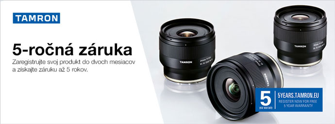 Tamron 5 ročná záruka