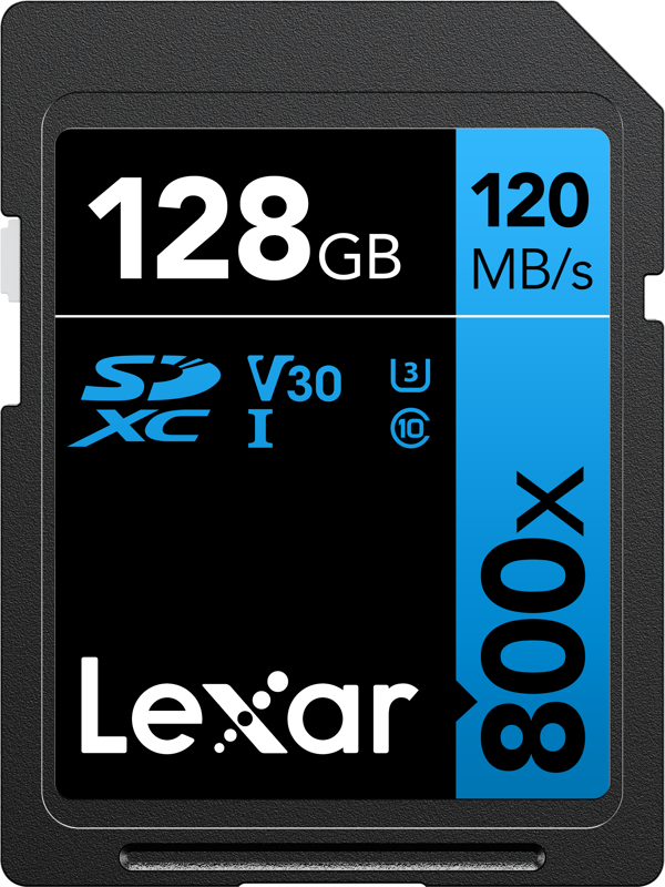 Lexar Professional 128GB 800X SDHC/SDXC UHS-I U1/U3 120MB/s