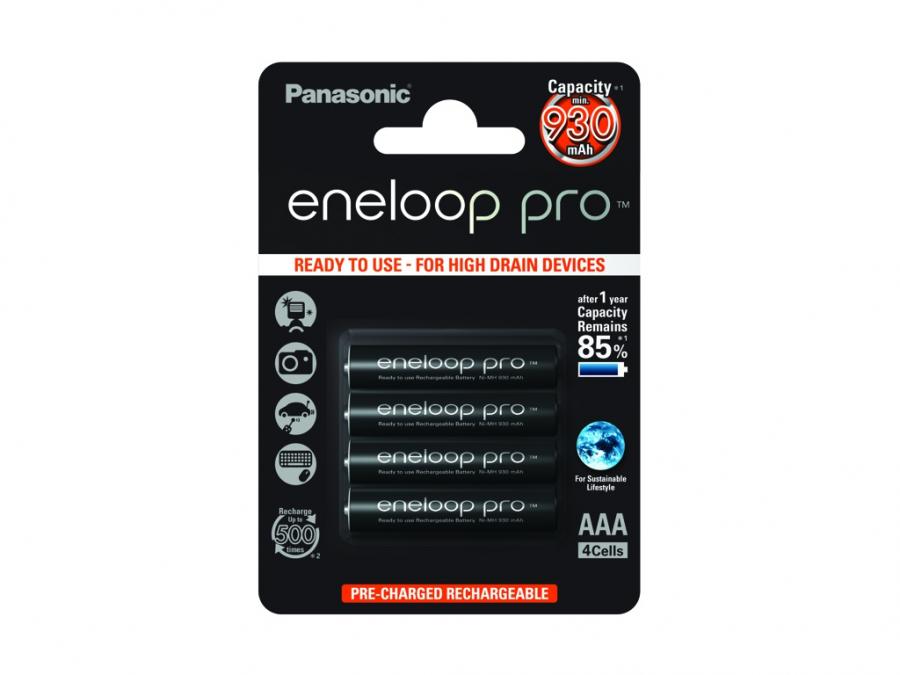 Panasonic Eneloop Pro 4xAAA 930mAh, Sada 4ks nabíjateľných batérií
