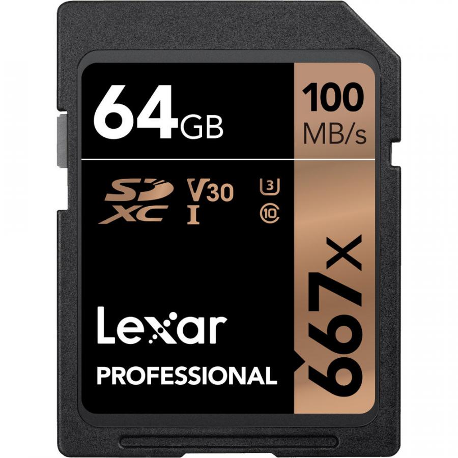 Lexar Professional 64GB 667X SDHC/SDXC UHS-I U1/U3 100MB/s