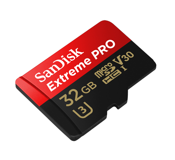 SanDisk microSDXC Extreme PRO 32GB Class 10, UHS-I U3 V30, A1 - R: 100MB/s, W: 90MB/s