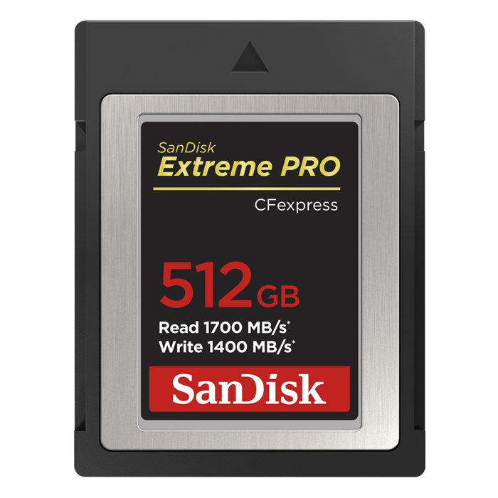 SanDisk CFexpress Typ B Extreme PRO 512GB, R:1700MB/s, W:1400 MB/s, W/JC (183595)