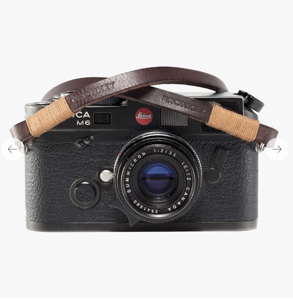 Bronkey Tokyo 105 - Brown & tanned leather camera strap 95cm
