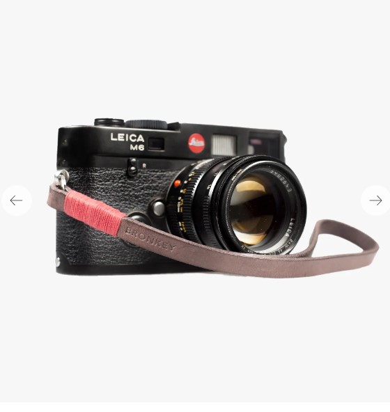 Bronkey Tokyo 202 - Brown & Red leather camera strap

