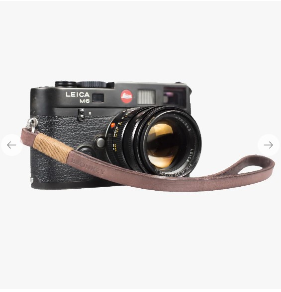 Bronkey Tokyo 205 - Black & Black leather camera strap
