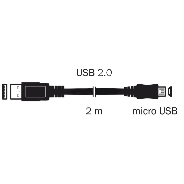 Emos USB 2.0 - mikro USB 1m Kábel, čierny