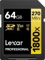 Lexar Professional 1800x SDXC U3 (V60) UHS-II R270/W180 64GB