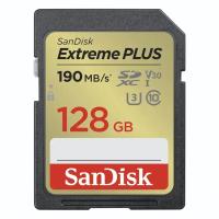 SanDisk SDHC Extreme PLUS 128GB Class 10, UHS-I U3 V30, R: 190 MB/s, W: 90 MB/s