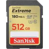 SanDisk SDXC Extreme 512GB Class 10, UHS-I U3 V30, R: 180MB/s, W: 130MB/s