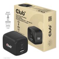 Club3D cestovn nabjaka 65W GAN technolgia, 3 porty (2xUSB-C + USB-A), PPS, Power Deliv