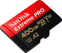 SanDisk microSDXC Extreme Pro 400 GB 170 MB/s A2 C10 V30 UHS-I U3, adapter