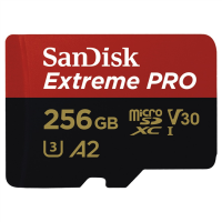 SanDisk microSDXC Extreme PRO 256GB Class 10, UHS-I U3 V30, A2 - R: 200MB/s, W:140MB/s +Ad