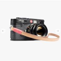 Bronkey Tokyo 203 - Tanned & Red leather camera strap
