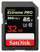 SanDisk SDHC Extreme PRO 32GB UHS-II (U3, Class 10) - R: 300MB/s, W: 280MB/s