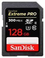 SanDisk SDXC Extreme PRO 128GB Class 10, UHS-II U3 - R: 300MB/s, W: 260MB/s