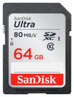 SanDisk SDXC Ultra 64GB Class 10, UHS-I U1 - R: 80MB/s, W: 10MB/s