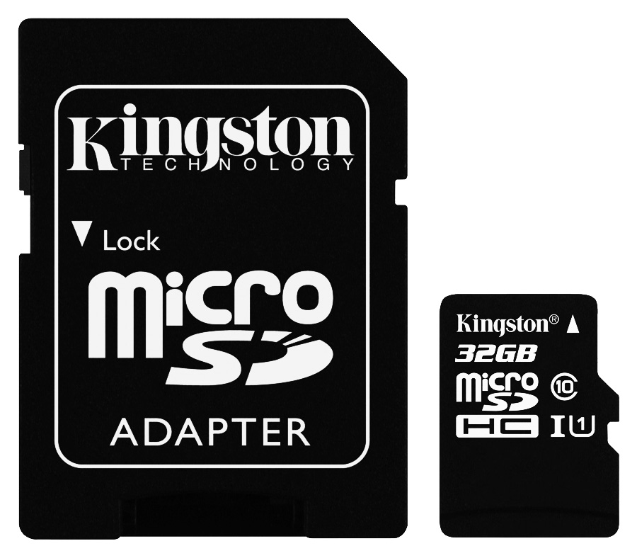 Kingston microSDHC 32GB Class 10 UHS-I U1 - R: 45MB/s, W: 10MB/s + Adaptér