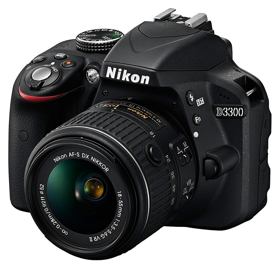 Nikon D3300 + AF-S DX Nikkor 18-55 f/3.5-5.6G ED VRII, ierny kit