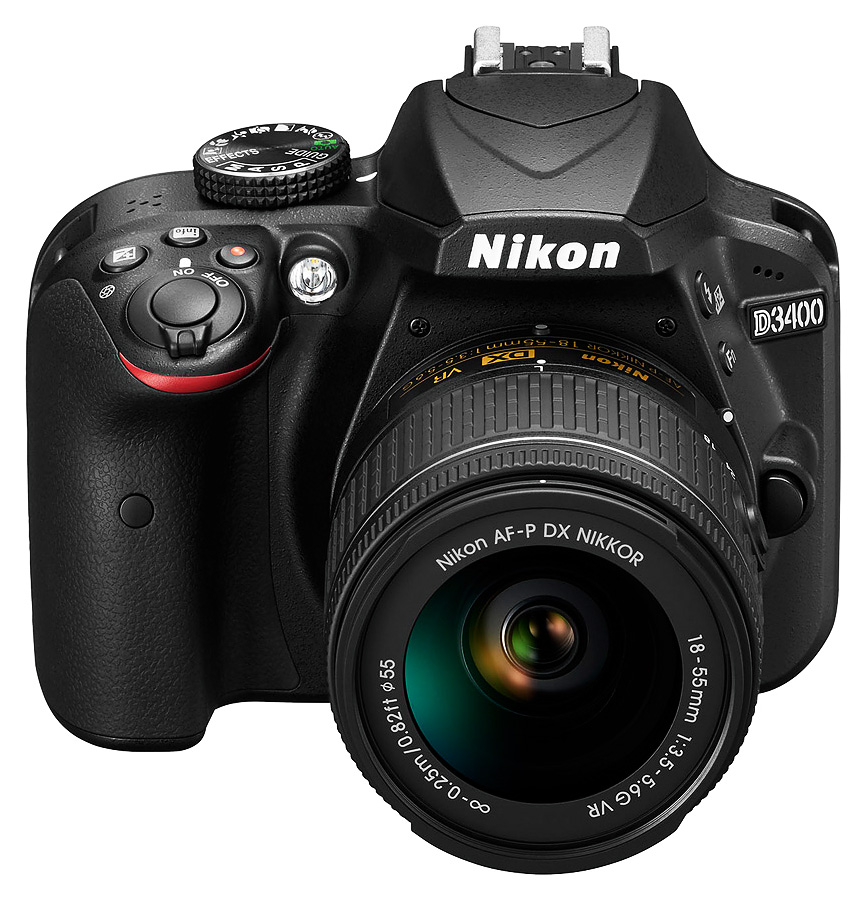 Nikon D3400 + AF-P DX 18-55mm ED VR, ierny kit