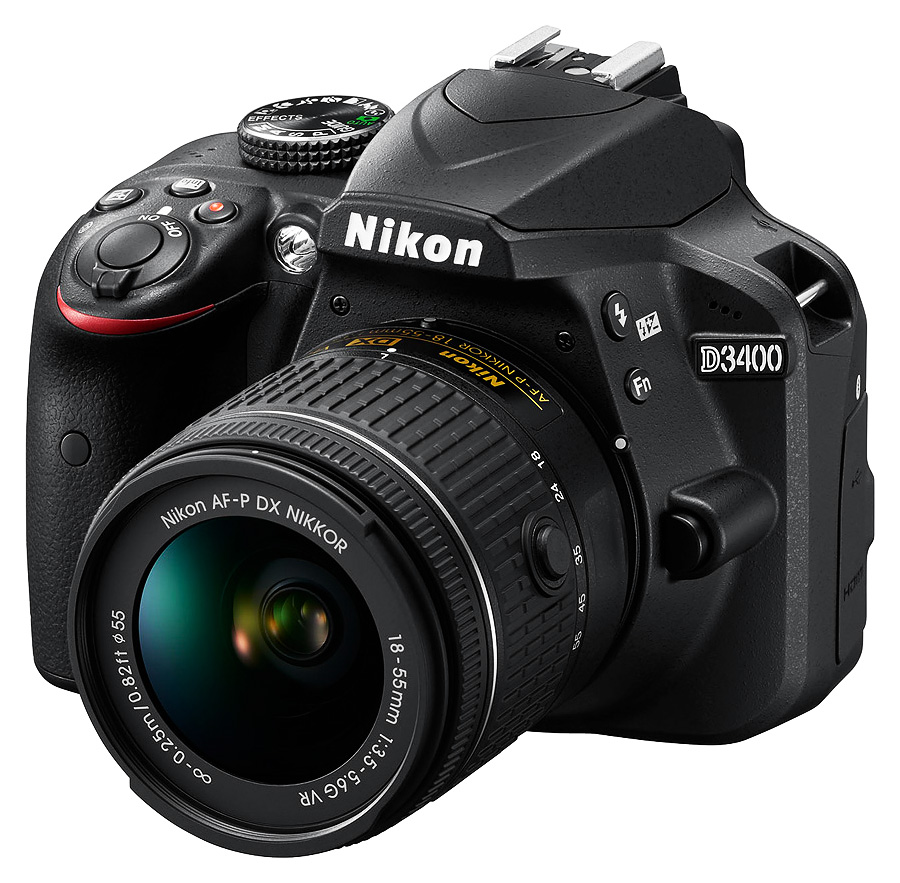 Nikon D3400 + AF-P DX 18-55mm f/3.5-5.6G ED VR + AF-P DX 70-300mm f/4.5-6.3G ED VR, ierny