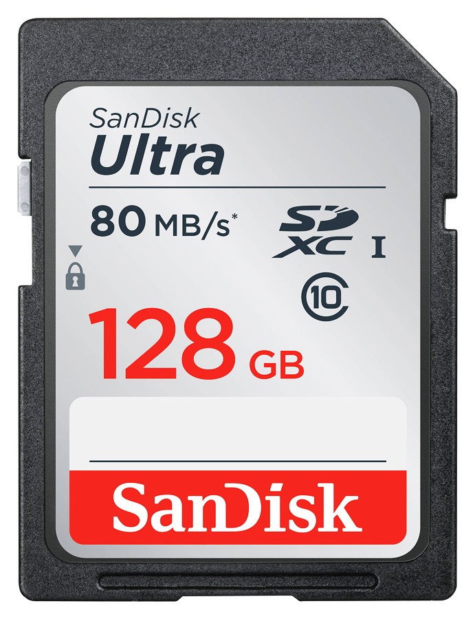 SanDisk SDXC Ultra 128GB Class 10, UHS-I U1 - R: 80MB/s, W: 10MB/s