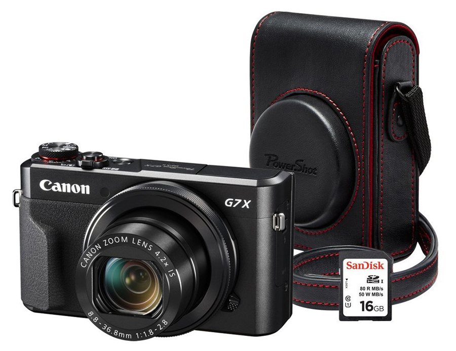 Canon PowerShot G7 X Mk.II premium kit /kožené púzdro, 16GB SDHC - PRO